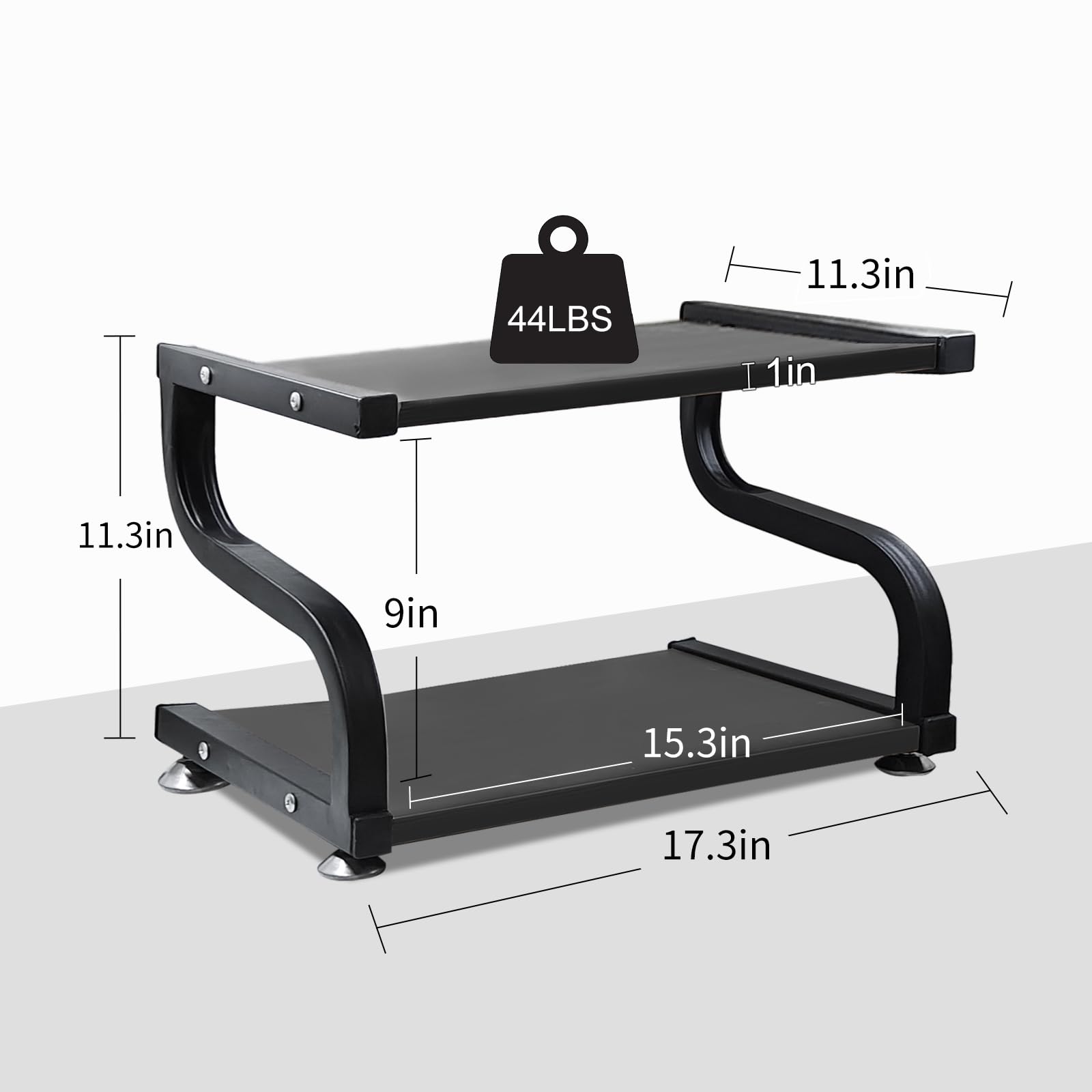 2-Tier Heavy Duty Wooden Printer Stand with Storage | Anti-Slip Desktop Shelf Organizer for Home & Office Workspace | Perfect Printer Table for Small Spaces, Under Desk Organization & Home Office Setup