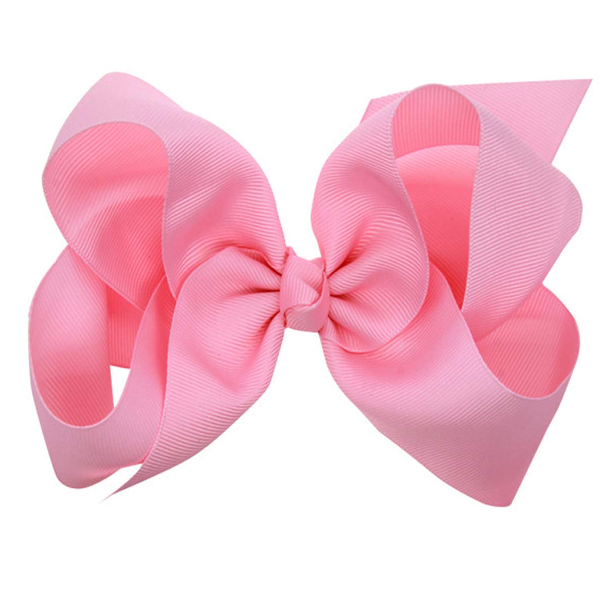 6 Inch Large Cheer Bow Hair Clips for Women & Girls - Handmade Alligator Hairpin Barrettes, Boutique Hair Accessories (White & Light Pink) | Perfect for Cheerleading, Dance, Parties & Everyday Wear