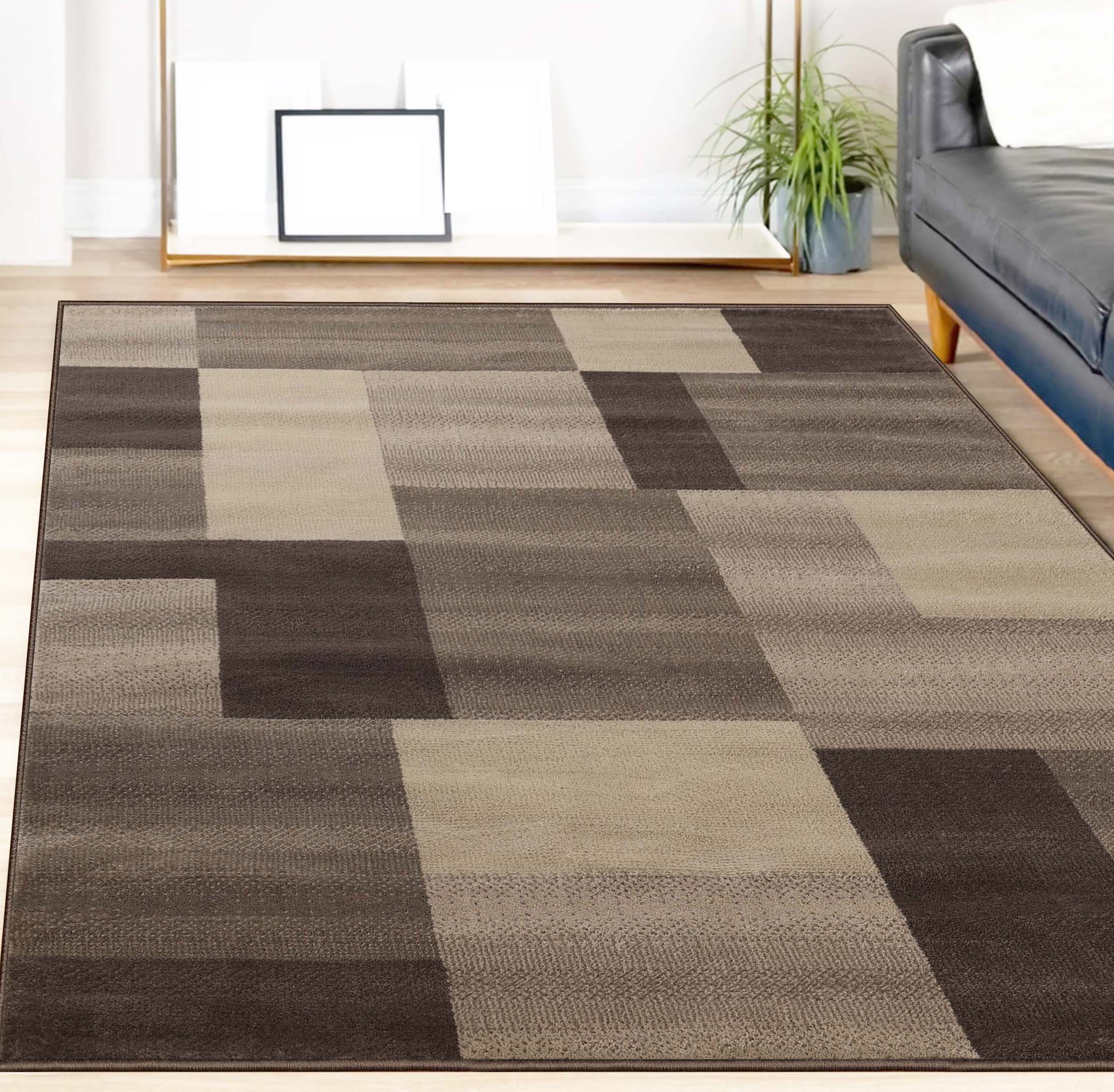 Clifton Modern Geometric Patchwork Area Rug or Runner Rug - Stylish Home Decor for Living Room, Bedroom & Office - Soft & Durable Floor Covering