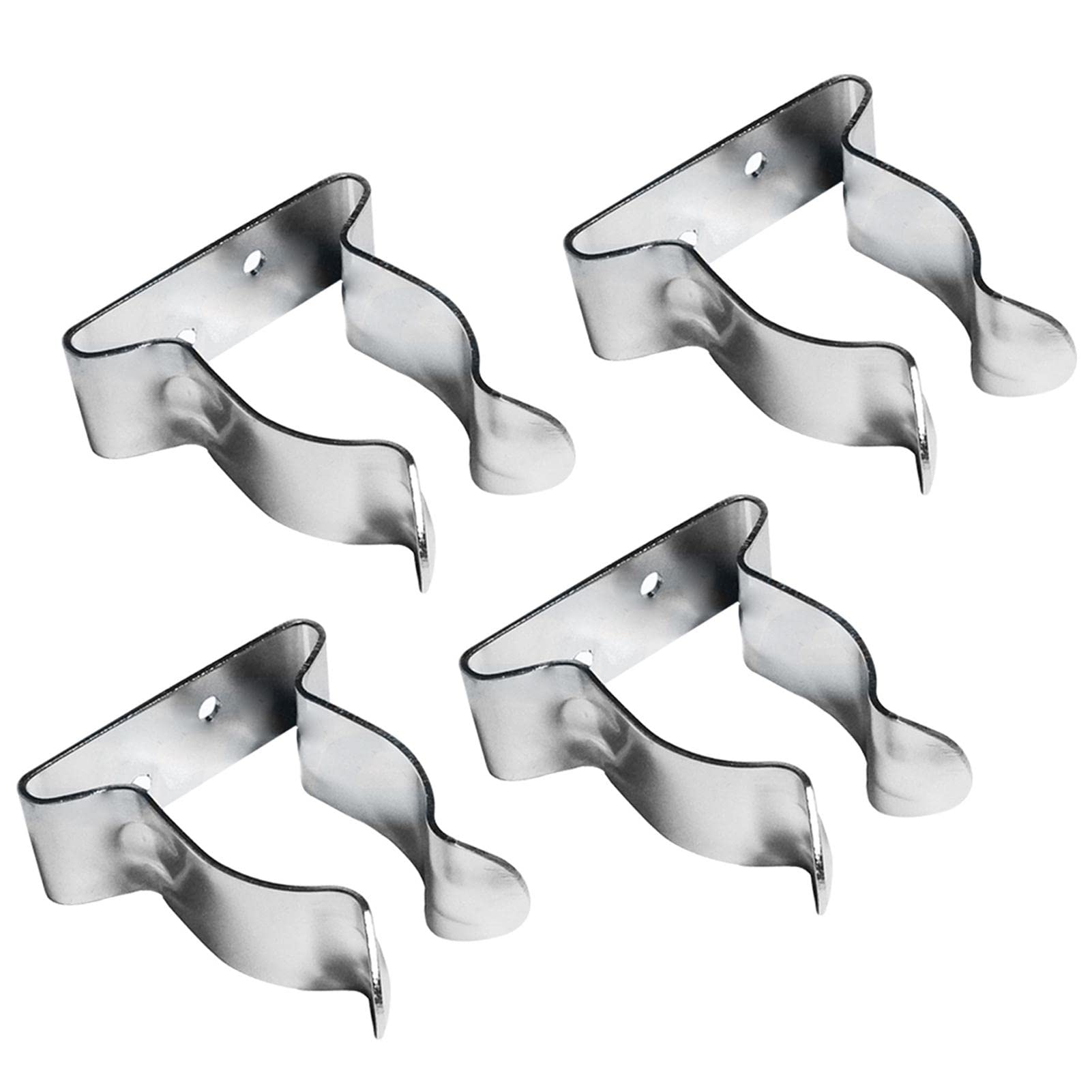 EMVANV 4pcs Boat Hook Holder Clips - Silver Yacht & Camper Accessories for Secure Oar Storage