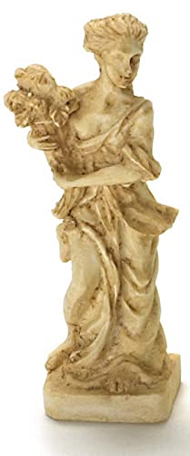 Handcrafted Lady with Flowers Statue - Miniature Dollhouse Decor for Victorian Style Home & Fairy Garden Display
