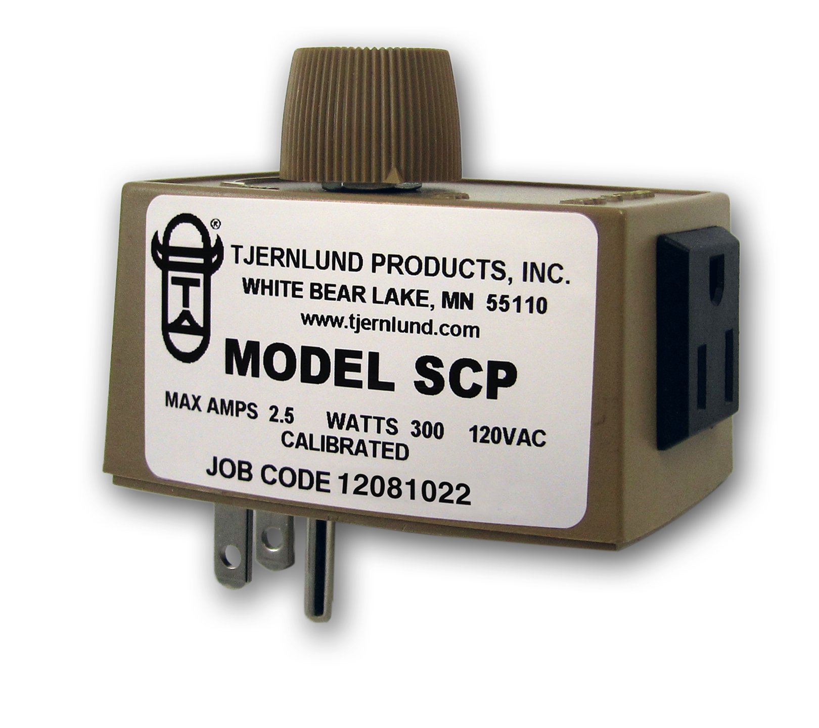 Tjernlund SCP Plug-in Fan Speed Controller - Adjustable Brown Fan Regulator for Home, Office & Workshop Ventilation