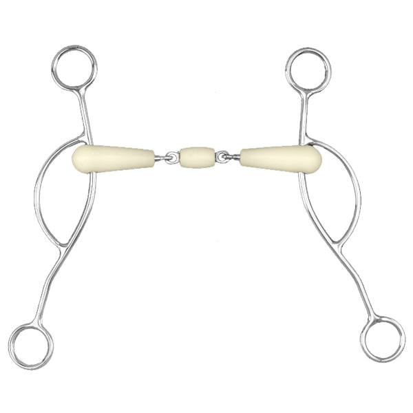 Happy Mouth Pessoa Double Jointed Mouth American Gag - Comfortable Horse Bit for Training & Dressage - Perfect for Equestrian Riding & Show Jumping