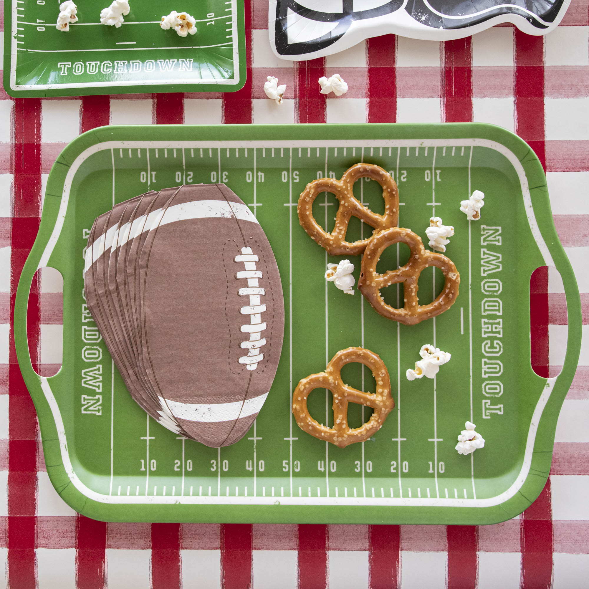 Eco-Friendly Bamboo Reusable Serving Tray for Football Tailgating, Picnics & Home Decor | Biodegradable Party Platter for Snacks & Appetizers