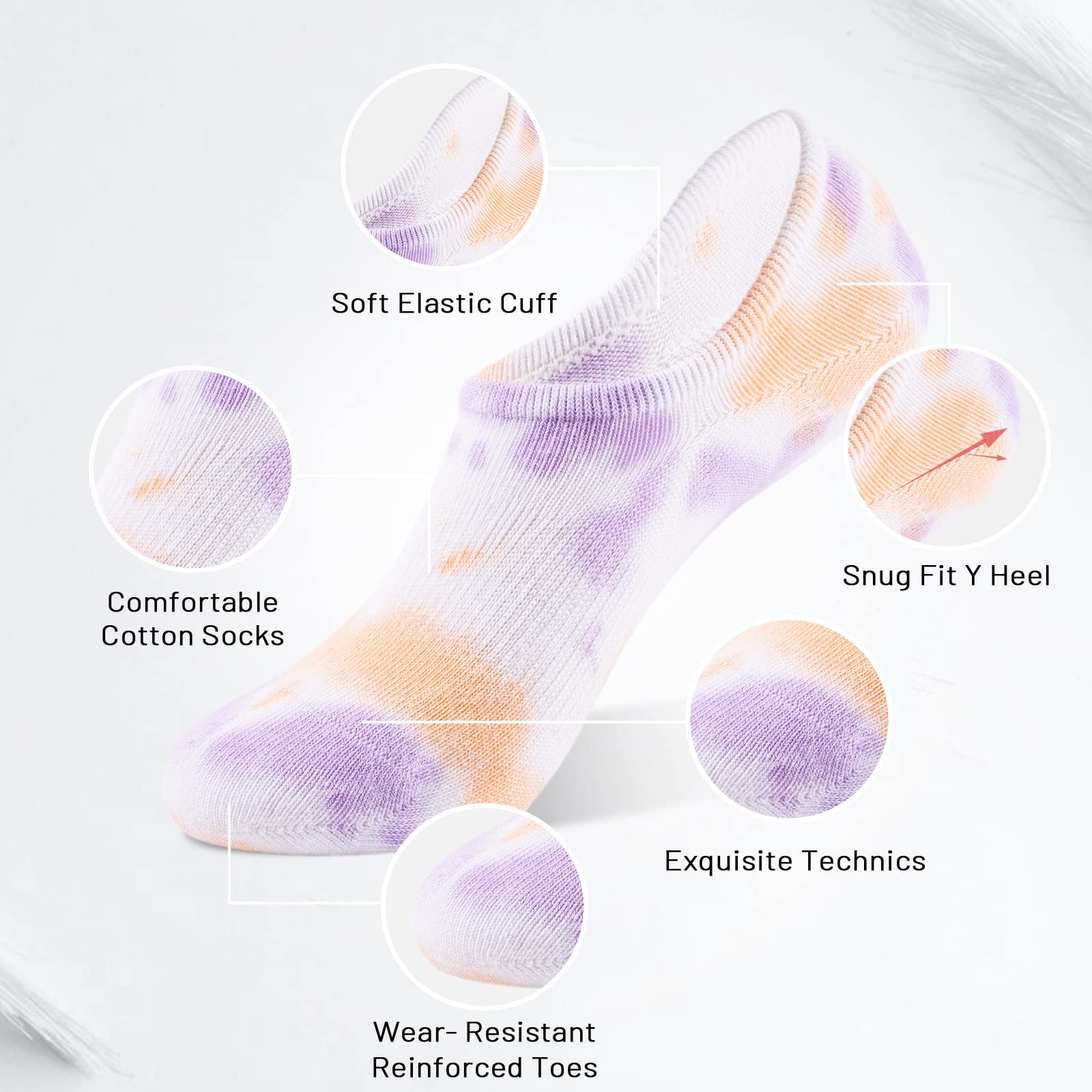IDEGG No Show Socks for Women & Men - Low Cut Invisible Liner Socks with Anti-Slip Grip - Perfect for Running, Athletic Shoes & Casual Wear