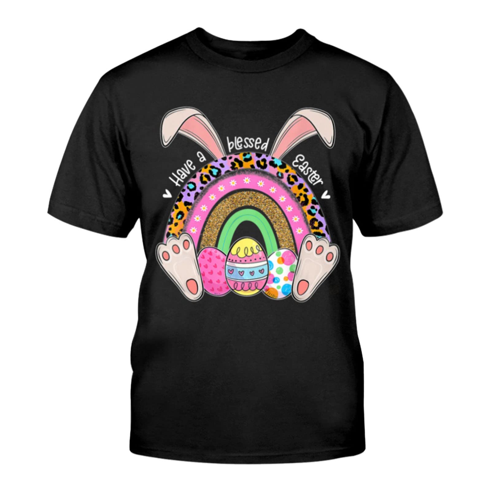 **Easter Rabbit Printed Men's T-Shirt - Round Neck Short Sleeve Casual Pullover Top for Summer - Perfect for Easter Celebrations, Spring Outings & Casual Wear**
