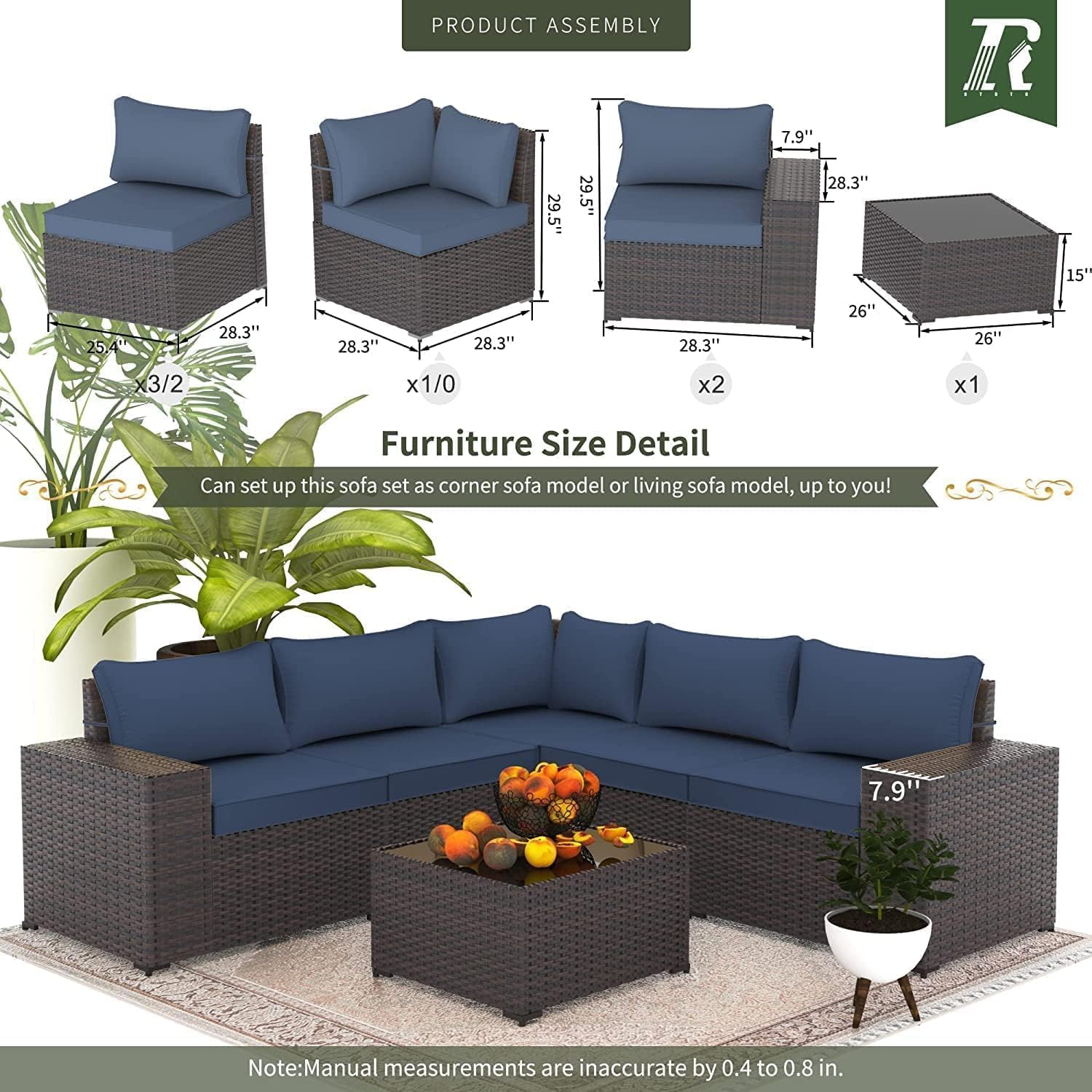 10-Piece Outdoor Patio Furniture Set with ETL Approved 45