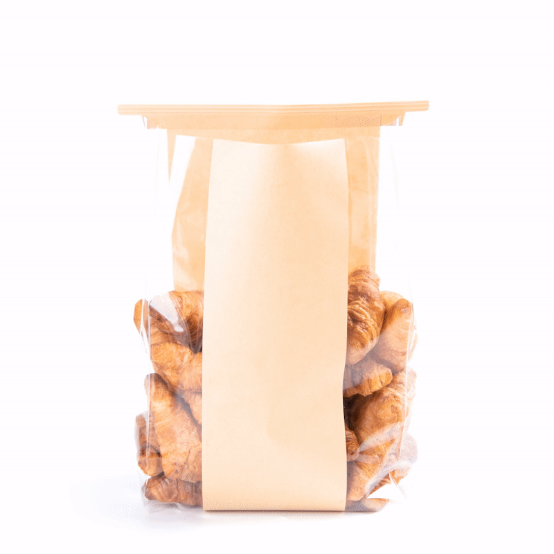 Premium Kraft Paper Bakery Bags with Tin Tie Closure - 8.25