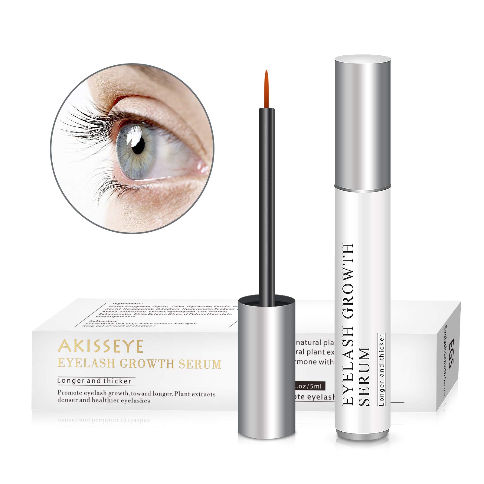 Natural Eyelash & Brow Growth Serum - Plant-Based Lash Enhancer with Gentle Applicator | Safe for Sensitive Eyes | Perfect for Daily Use & Special Occasions