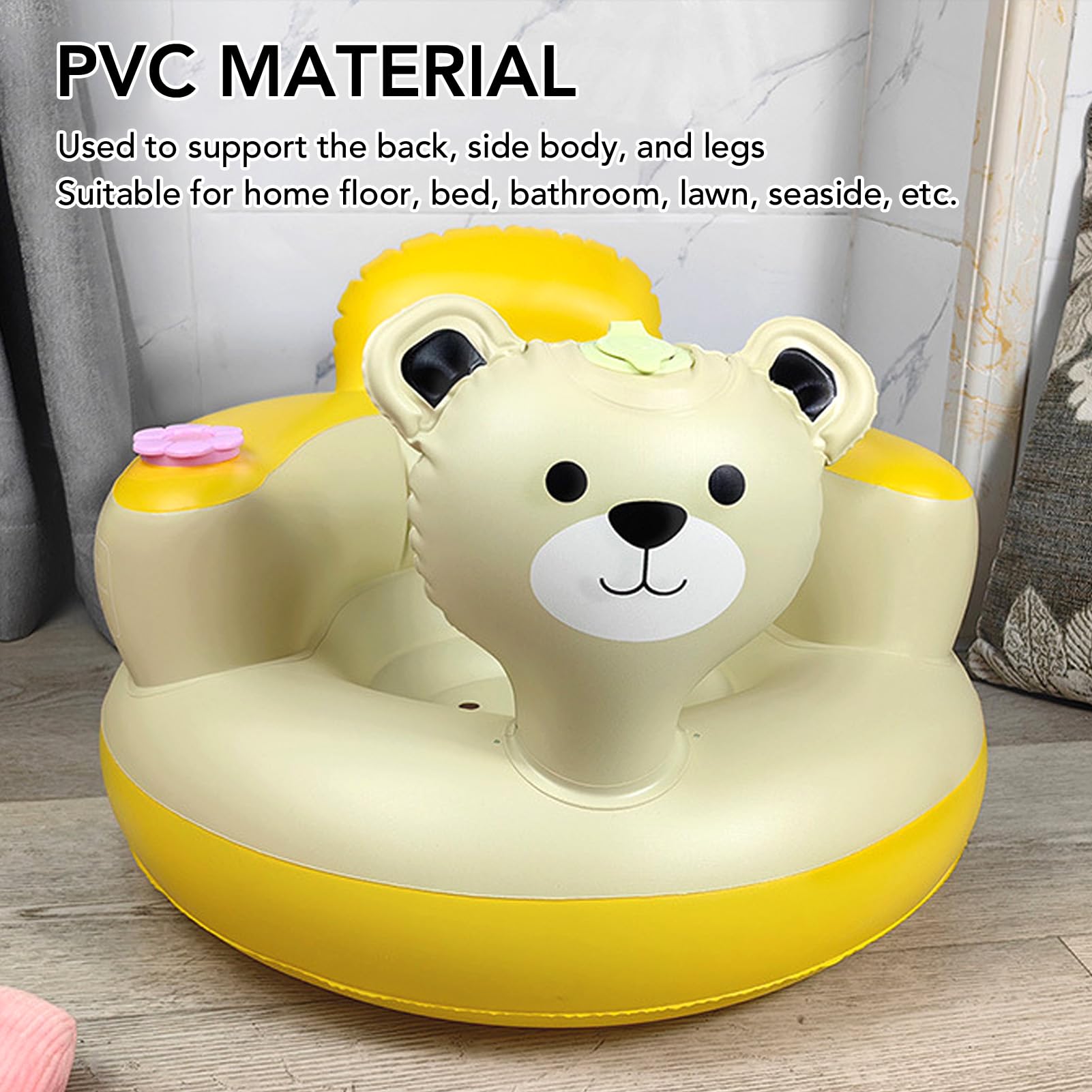Inflatable Baby Seat - Portable PVC Baby Sofa Chair for Infants & Toddlers | Safe & Comfortable for Home, Bed, Bathroom, Travel & Outdoor Use