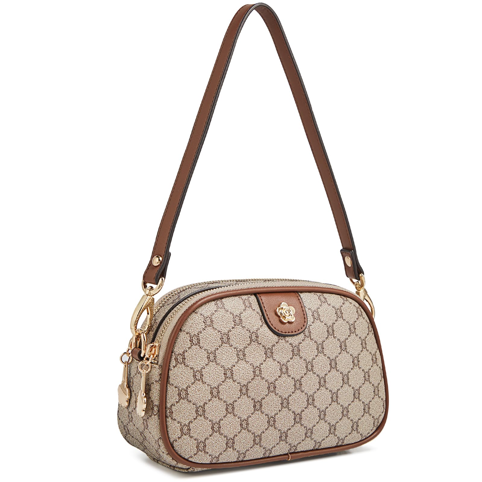 Vegan Leather Small Crossbody Bag for Women - PVC Checkered Shoulder Purse with Phone Pocket | Fashionable Sling Bag for Daily Use, Travel & Shopping