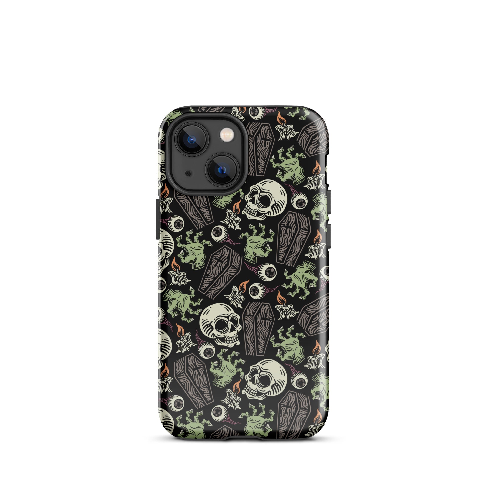 Premium Skeleton Horror iPhone Case - Durable Shockproof Protection for iPhone 12/13/14/15 Pro Max - Gothic Halloween Aesthetic Phone Cover for Parties & Cosplay
