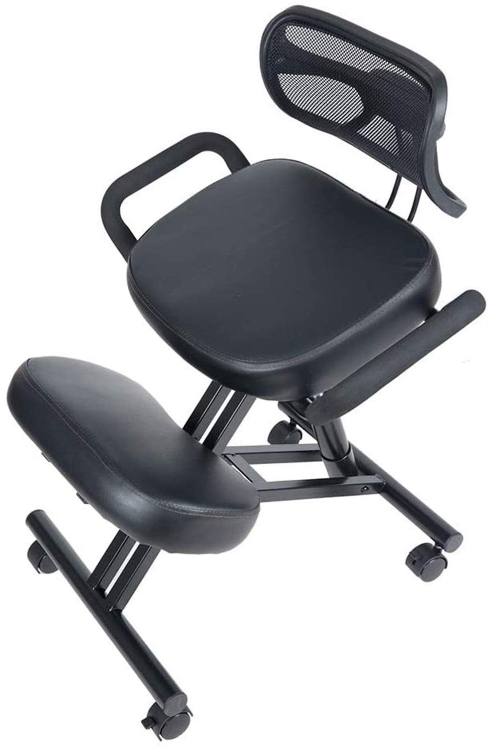 Ergonomic Kneeling Chair for Office - Adjustable Posture Correcting Stool with Backrest for Back Pain Relief & Orthopedic Support - Perfect for Home, Office & Meditation Use