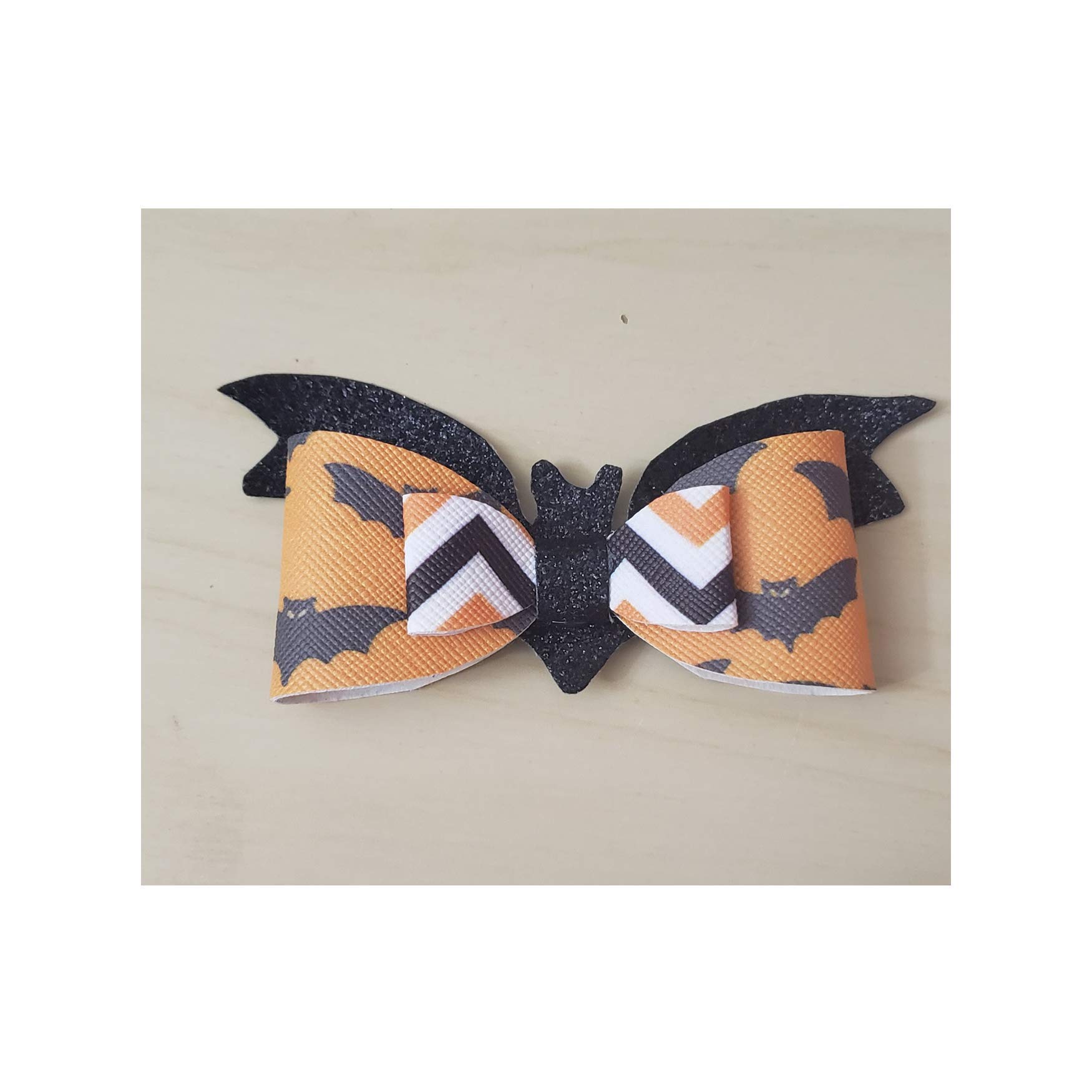 JulzBedazzled Halloween Bat Hair Bow Headband for Girls - Black & Orange Hair Clip, Infant Hair Accessories for Holidays & Parties - Perfect Gift for Halloween & Festive Celebrations