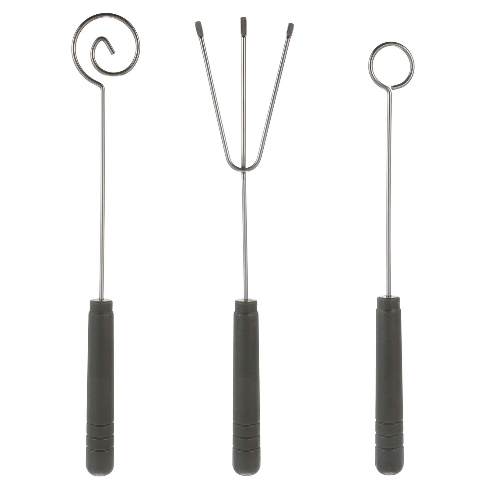 HEMOTON 3-Piece Stainless Steel Chocolate Fondue Forks - Extendable Dipping Skewers for Chocolate, Marshmallows, Fruits - Perfect for Fondue Parties, Campfire Roasting, BBQ & Hot Dogs - Durable Kitchen Gadgets