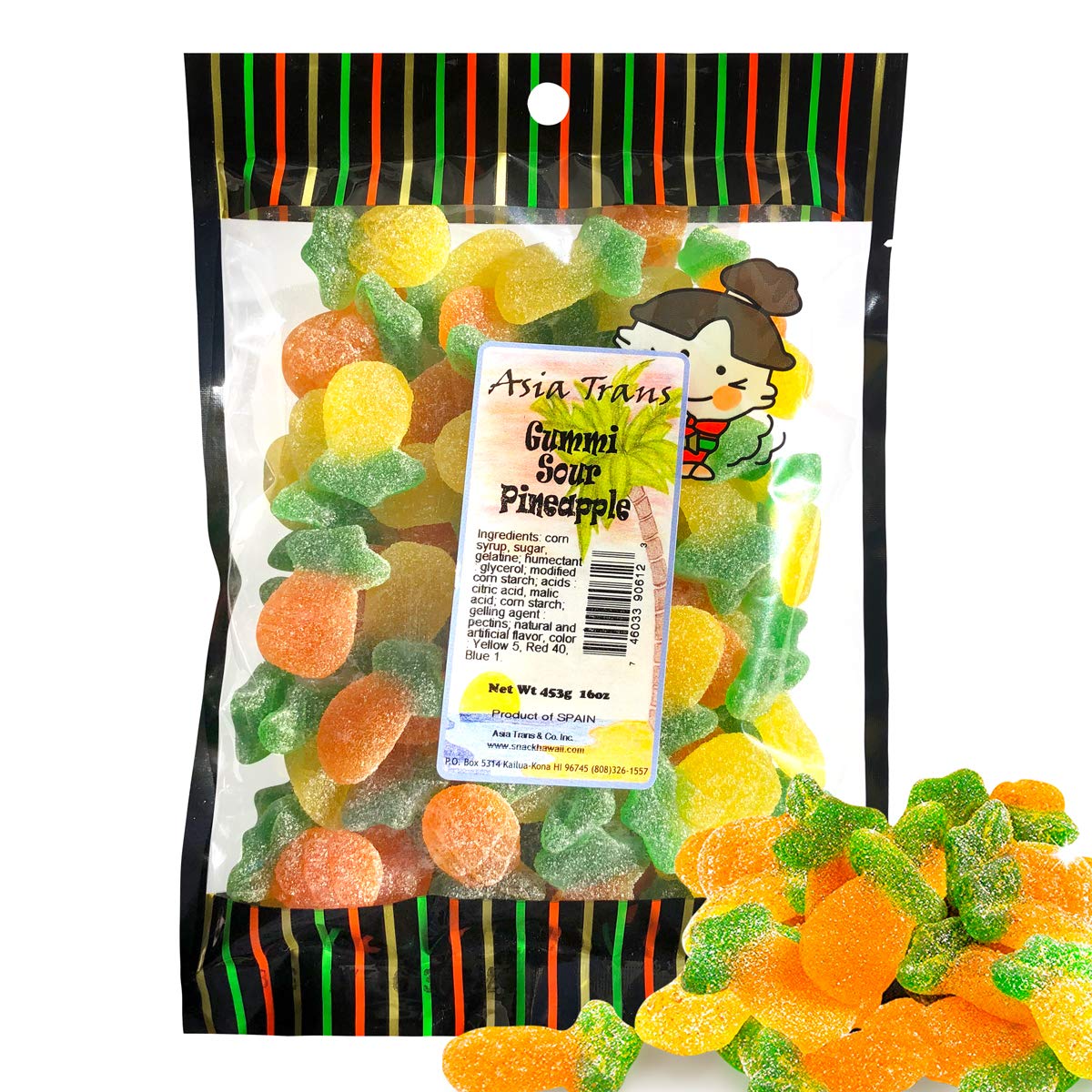 Hawaiian Tropical Pineapple Gummy Candy - Sweet & Chewy Snack, 12 oz Bag - Perfect for Parties, Travel & On-the-Go Treats