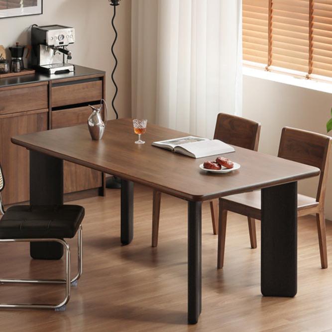 Premium Black Walnut Solid Wood Rectangular Dining Table - Modern Luxury Design for Dining Room, Kitchen, and Home Decor