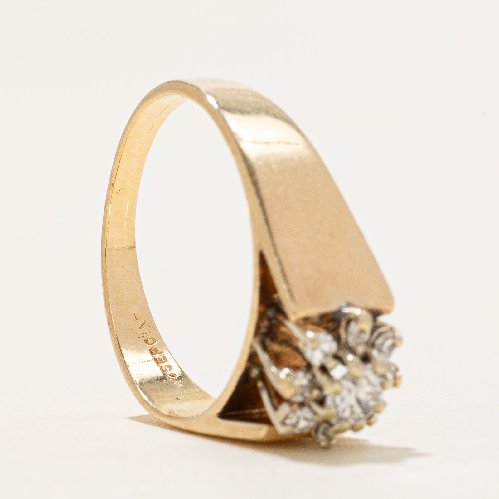 0.37ctw High Set Diamond Petal Ring - Size 7.75 | Elegant Floral Engagement & Wedding Band for Women | Perfect for Proposals, Anniversaries & Special Occasions