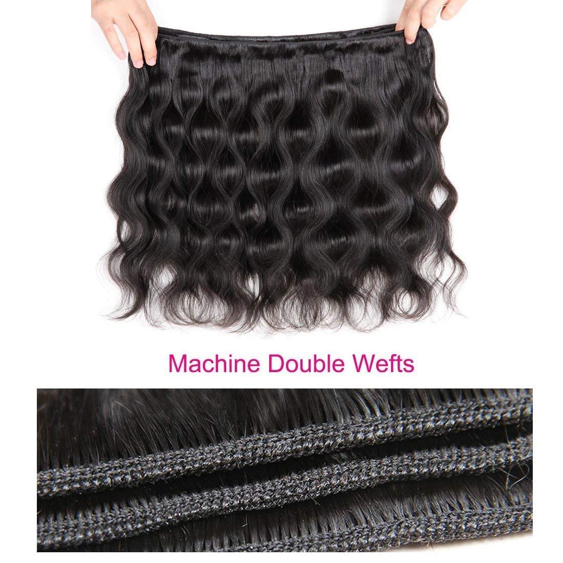 Brazilian Virgin Human Hair Bundles 3PCS 22 Inch Body Wave 100% Unprocessed Natural Black Hair Extensions for Women - Perfect for Daily Styling, Special Occasions & Protective Hairstyles