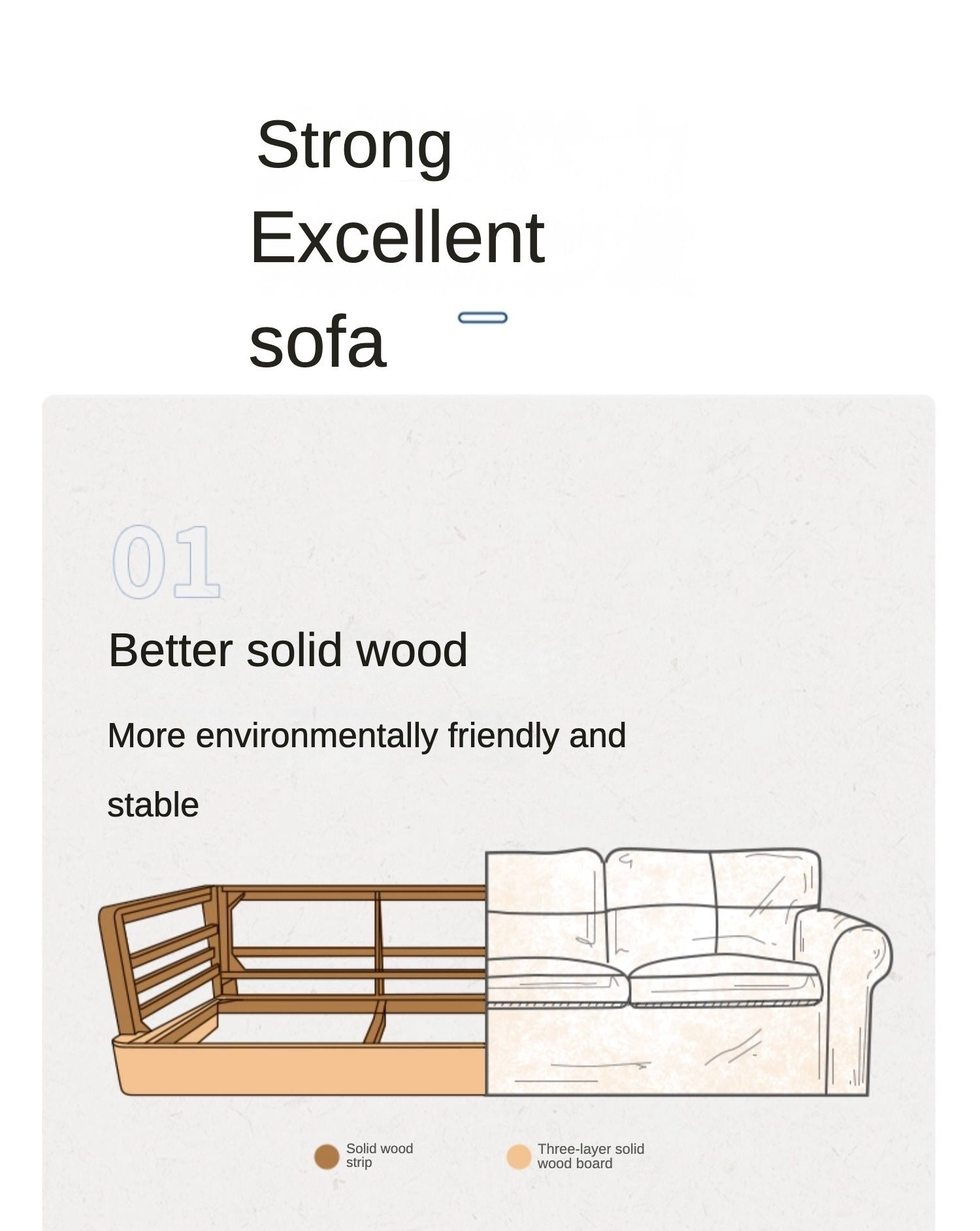 Premium Oak Solid Wood Luxury Fabric Sofa - Elegant & Durable Living Room Furniture for Home & Office Decor