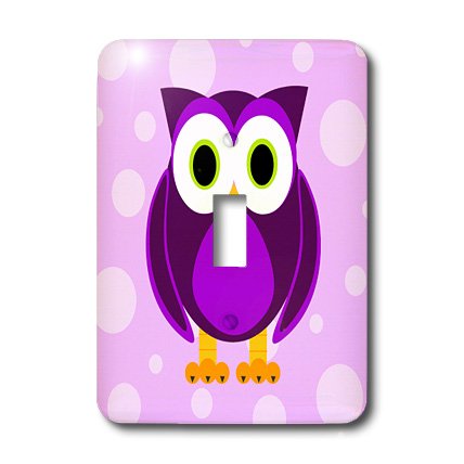 Cute Purple Owl Light Switch Cover - Single Toggle Switch Plate for Home Decor, Kids Room & Nursery (3dRose LLC lsp_13757_1) - Perfect for Bedroom, Bathroom & Office Lighting Upgrade