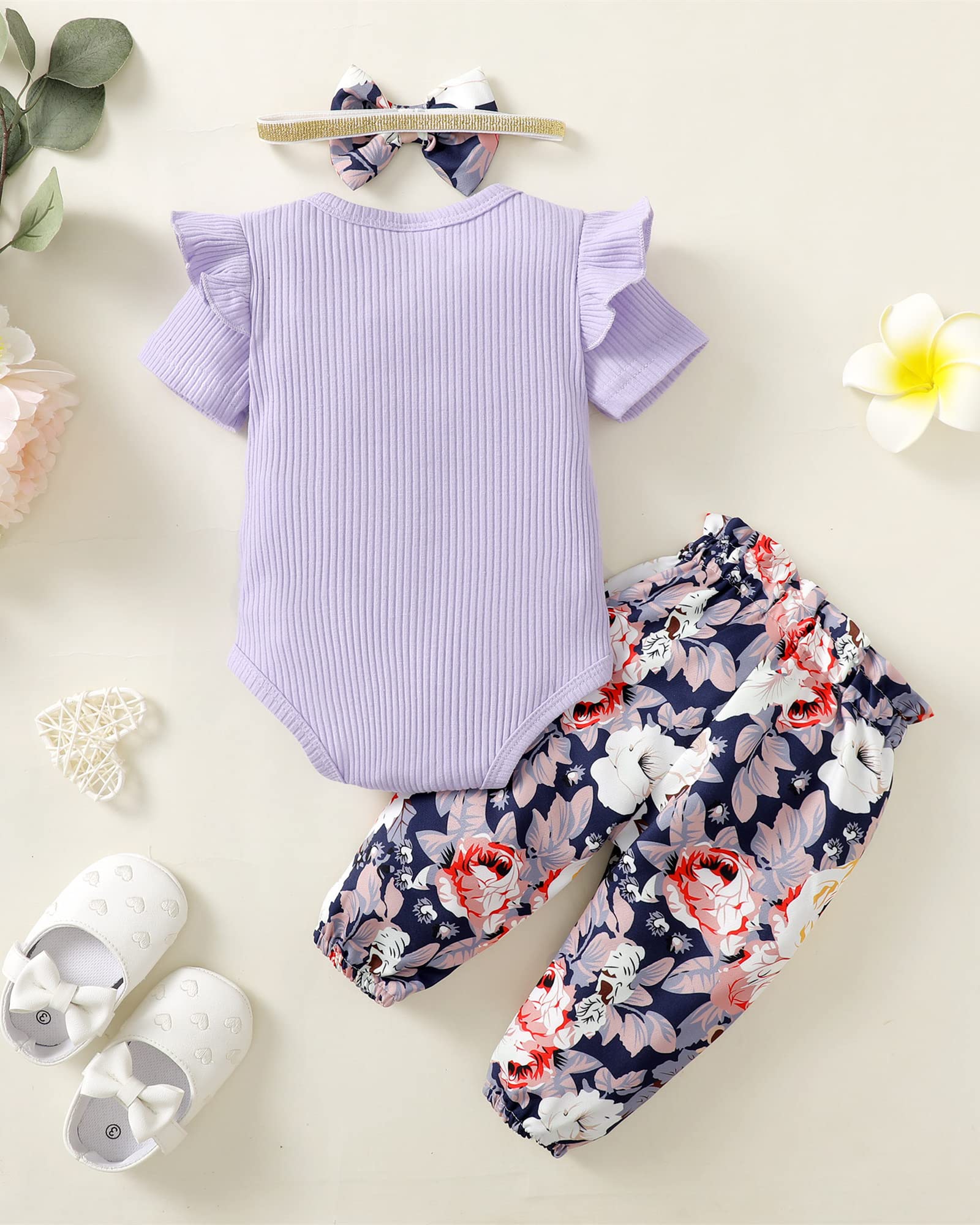 Adorable Infant Baby Girl Clothes - Soft Newborn Long Sleeve Romper & Pants Set for Fall/Winter - Perfect for Family Photos, Holiday Outfits & Cozy Winter Wear