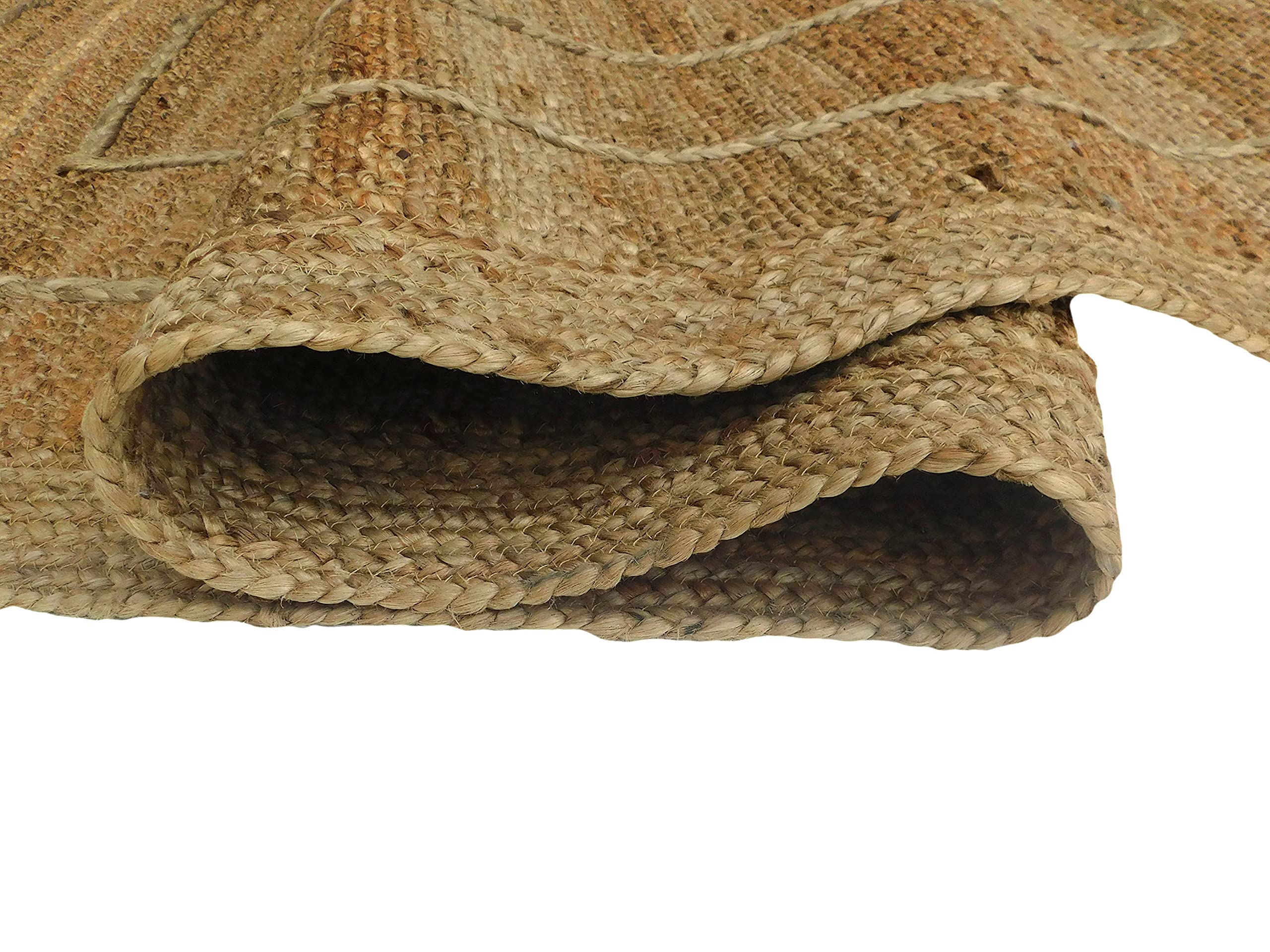 Abani Natural Jute Fiber Textured Rectangle Area Rug 8x10 - Eco-Friendly Boho Coastal Woven Rug for Living Room, Bedroom & Home Decor | Soft, Durable & Stylish Floor Mat