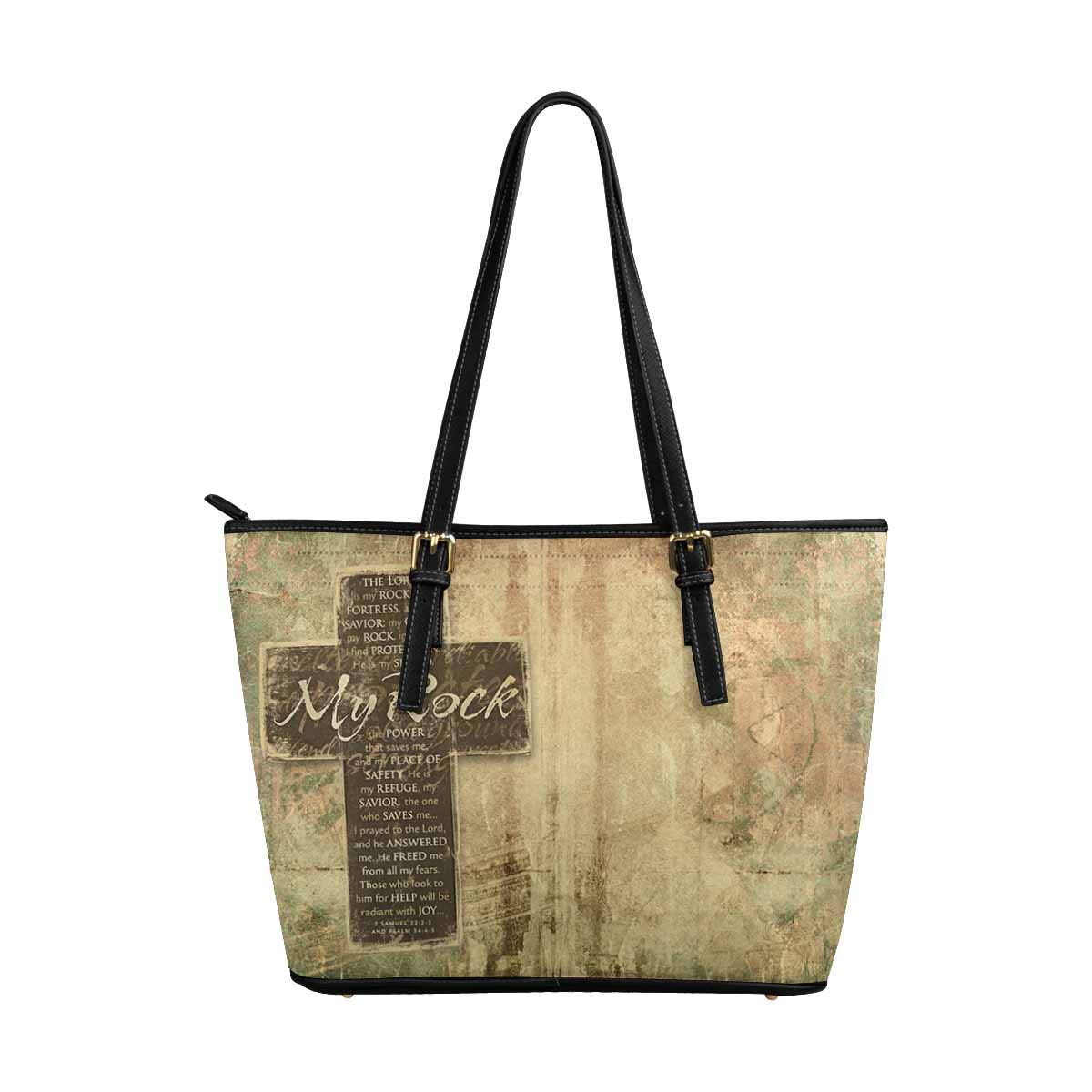 Religious Bible Verse Leather Tote Bag for Women - Christian Scripture Shoulder Handbag - Church, Bible Study & Daily Use