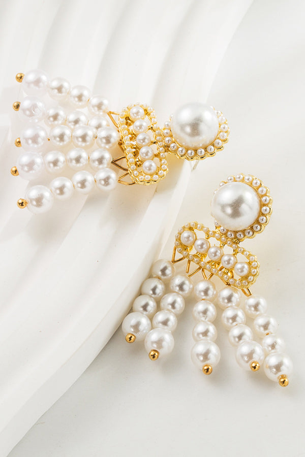 Elegant Pearl Tassel Drop Earrings for Women - Vintage Dangle Jewelry for Party, Wedding & Special Occasions