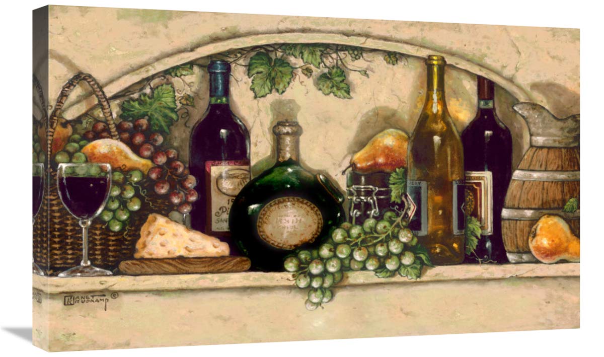 30 Inch Wine, Fruit and Cheese Niche Crop Art Print - Perfect for Kitchen, Dining Room, and Bar Decor