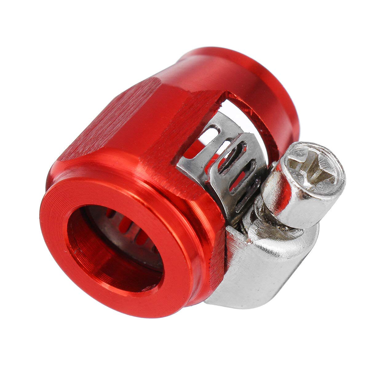 Hex Hose Finisher Clamp AN4 Red - Screw Band Adapter for Hydraulic Systems