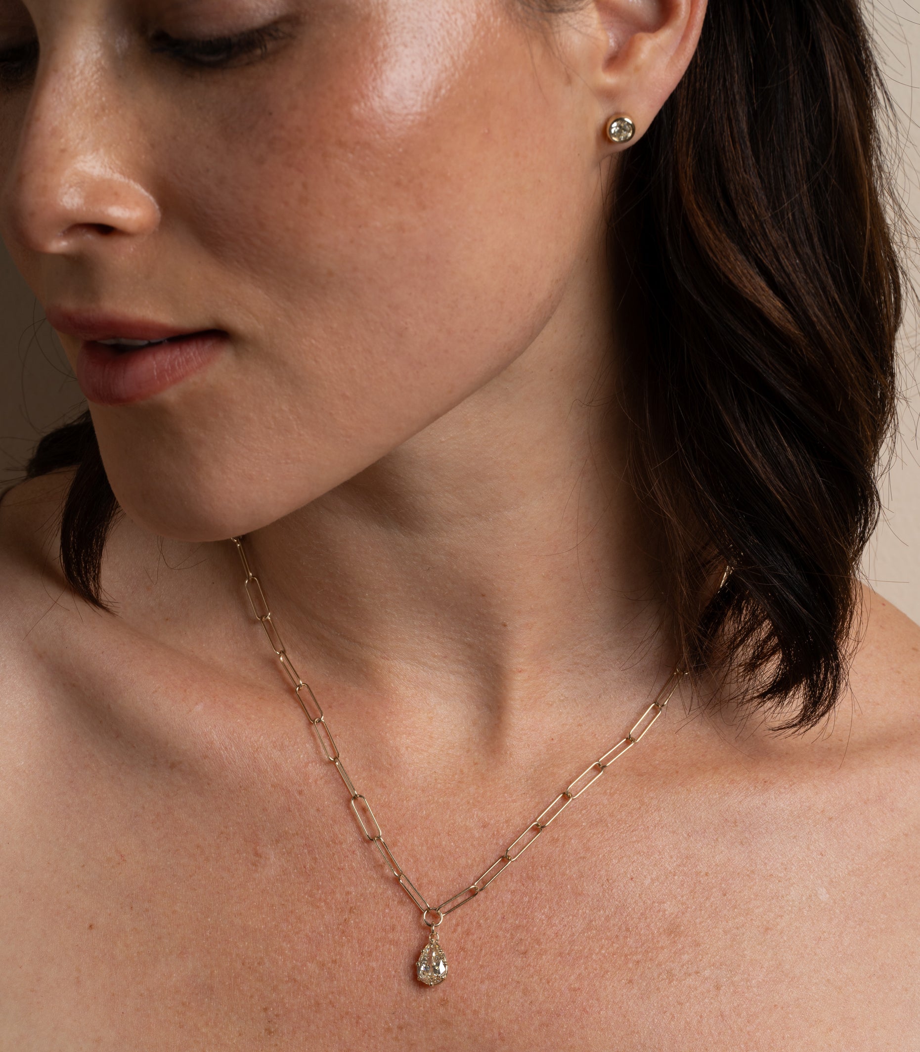 Gigi Pear Shape Diamond Necklace - Dainty Everyday Layering Necklace for Women | Perfect for Work, Date Night & Special Occasions