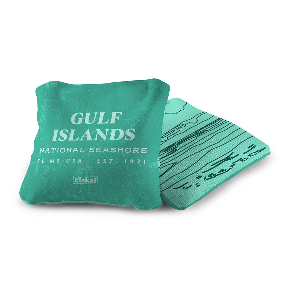 Premium Cornhole Bags Set for National Parks & Gulf Islands Shore - Outdoor Lawn Games, Beach Parties & Backyard BBQs