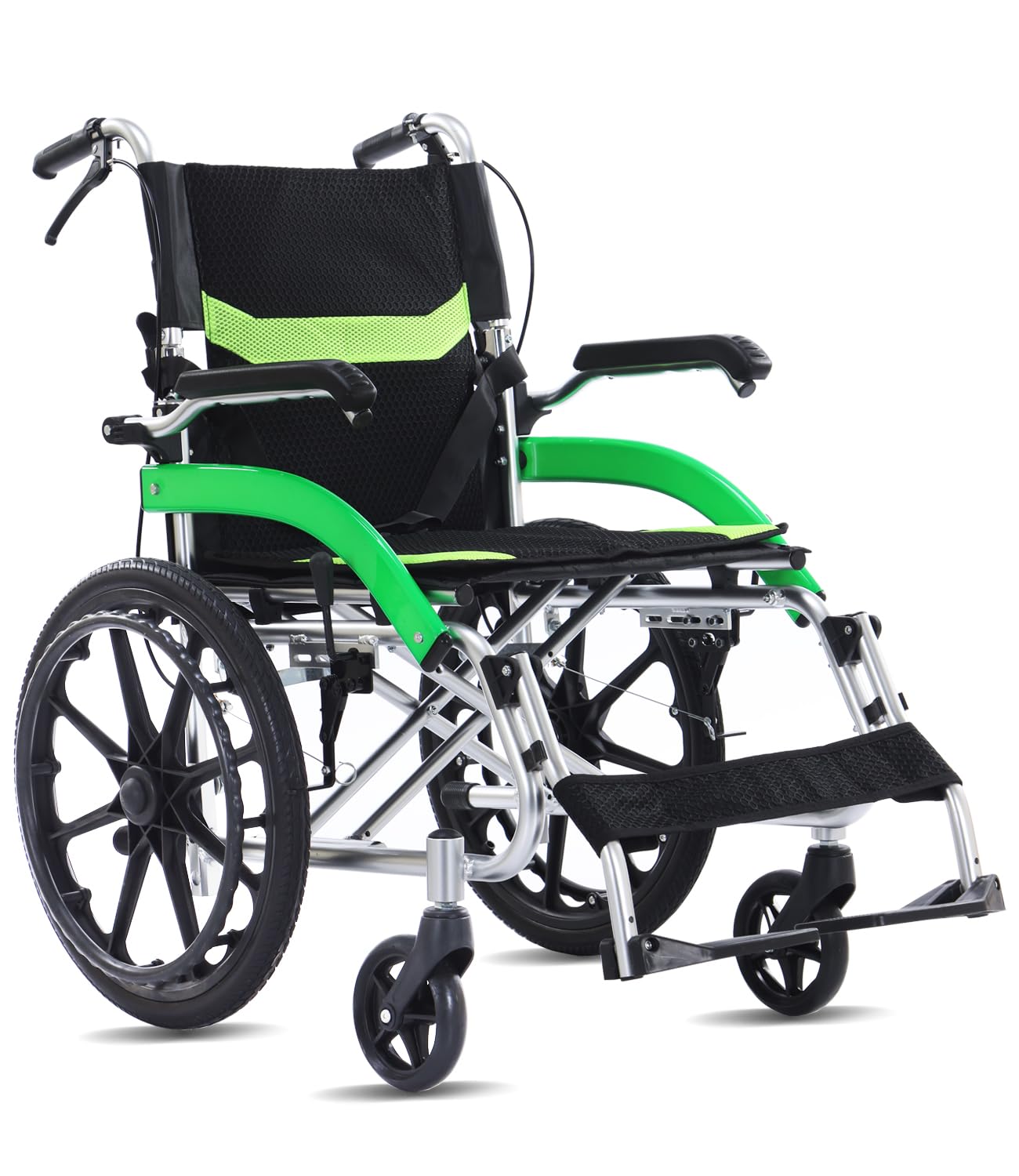 **Lightweight Foldable Manual Wheelchair for Adults & Seniors - 27Lb Self-Propelled Transport Wheelchair with 20-Inch Wheels - Ideal for Travel, Indoor & Outdoor Mobility**