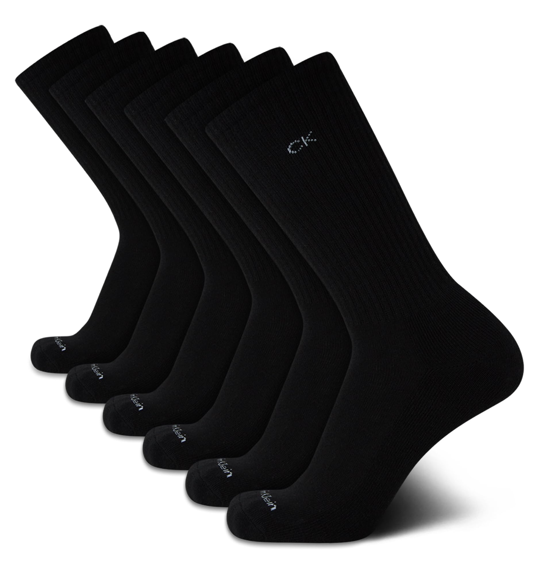 Calvin Klein Men's 6-Pack Soft Cushioned Cotton Crew Dress Socks - Comfortable Non-Binding Work Socks for Business & Office (Sizes 7-12) | Perfect for Formal Wear & Daily Professional Outfits