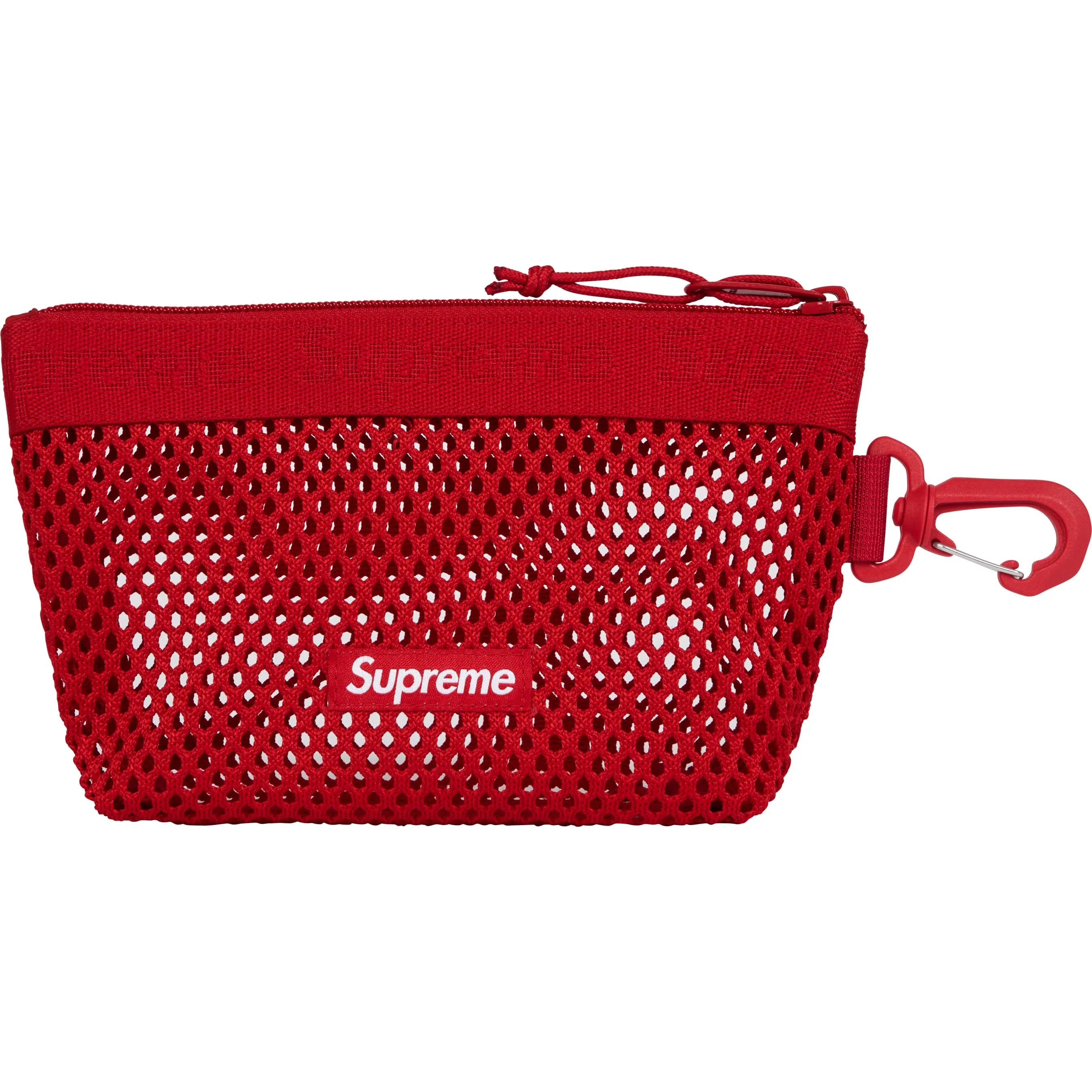 Supreme SS25 Mesh Mini Pouch Red - Compact Crossbody Bag for Women, Trendy Fashion Accessory - Perfect for Travel, Concerts & Everyday Use