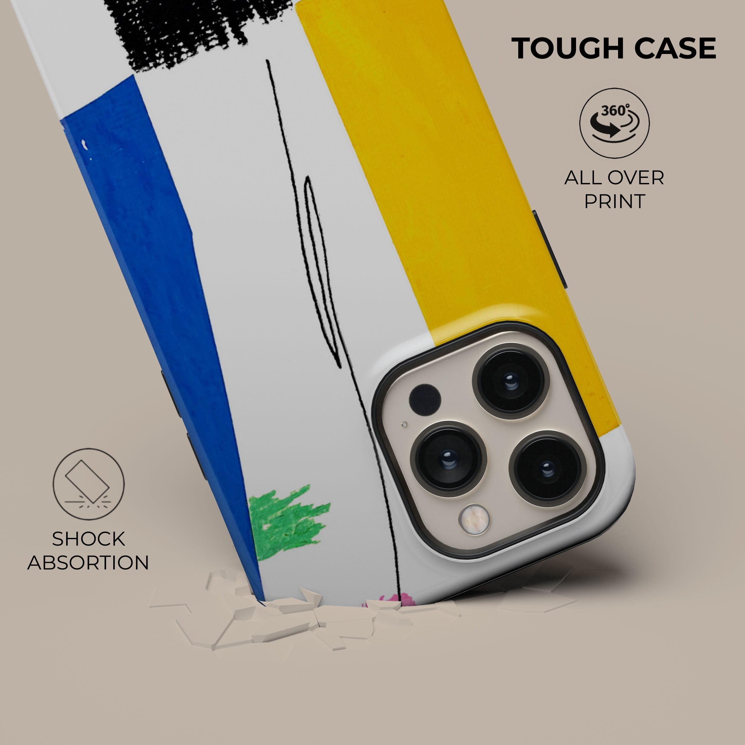 Vibrant Colorful Phone Case - Shockproof & Slim Protective Cover for iPhone & Samsung - Perfect for Everyday Use, Travel & Outdoor Activities