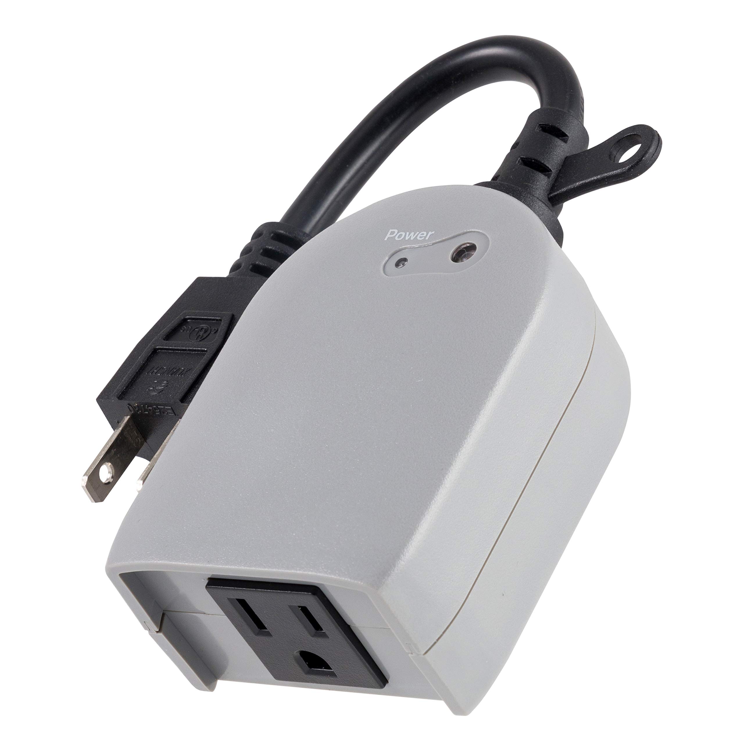 UltraPro Outdoor Outlet Timer with Dusk-to-Dawn Sensor - Weather-Resistant Single Outlet Light Timer for Seasonal & Landscape Lighting - Simple Automation Solution (1 Pack, Gray) - Perfect for Patio, Garden & Holiday Decorations