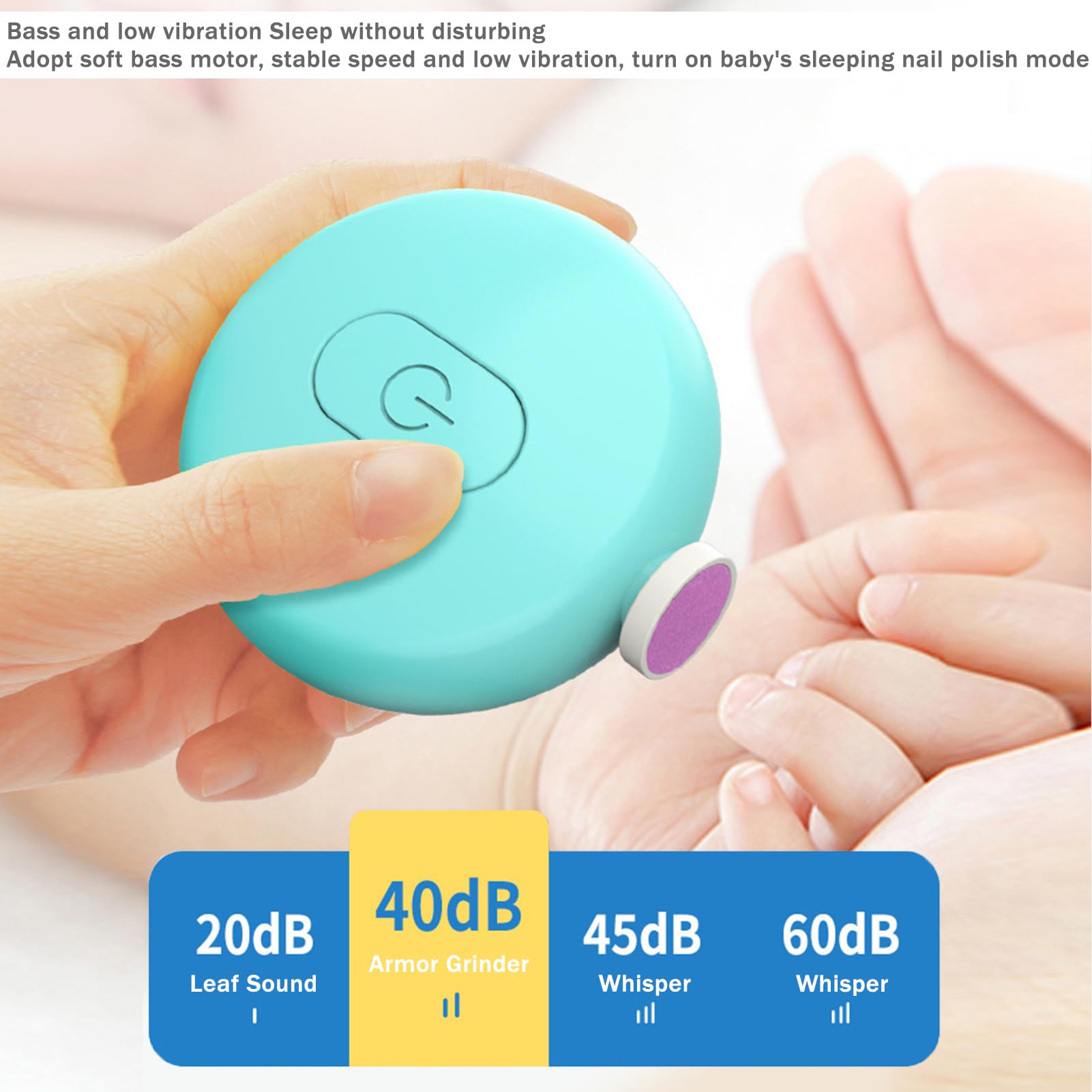 Gentle Baby Nail Trimmer - Electric Automatic Nail File & Clipper for Newborns & Toddlers - Safe Painless Nail Grinder - Kids Pedicure Care Kit - Perfect for Travel, Home Use & Baby Grooming
