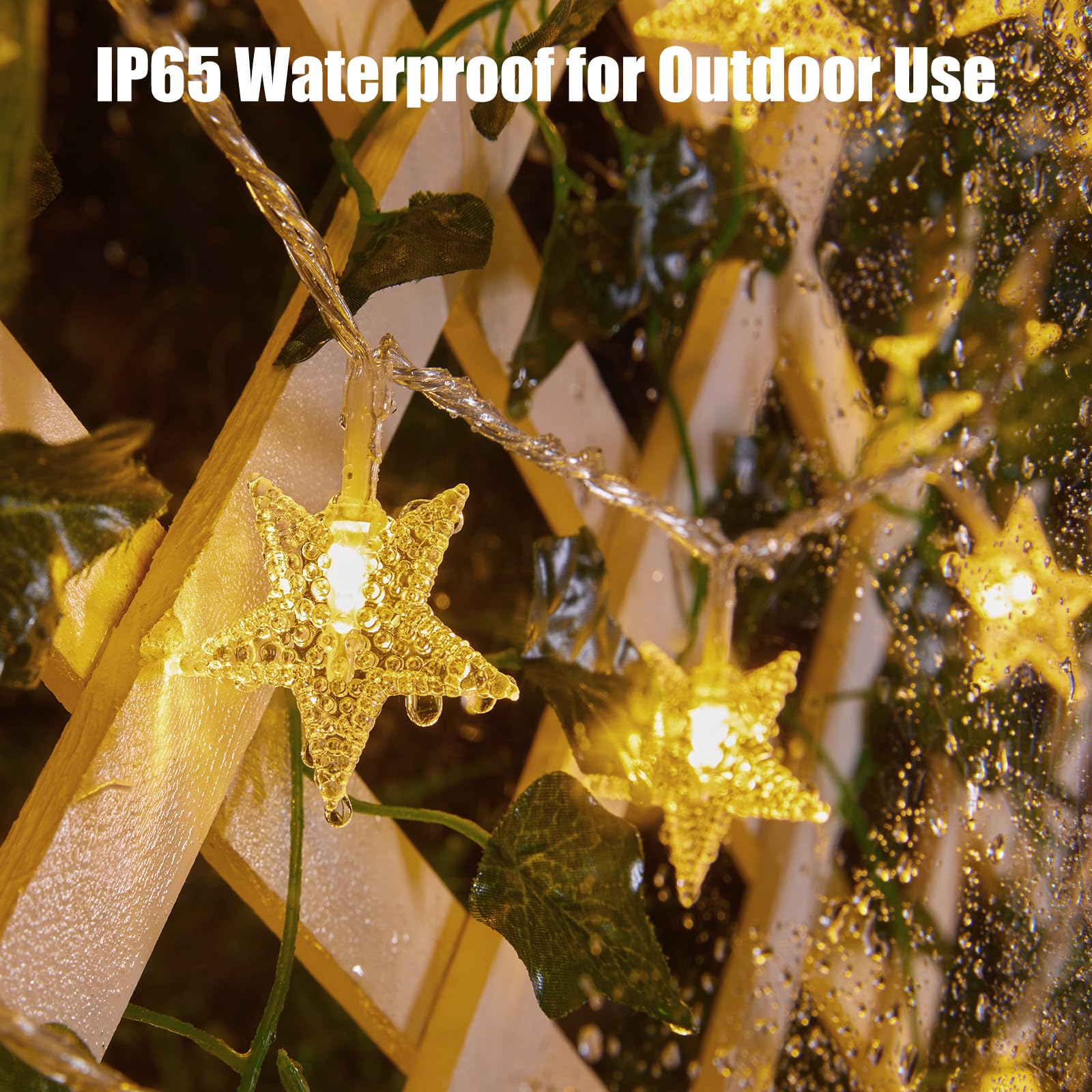 Brightown 50 LED Star String Lights - 17 ft Battery Operated Fairy Lights with Remote & Timer, 8 Lighting Modes, Waterproof for Indoor Outdoor Use - Perfect for Bedroom, Tent, Loft, Patio, Wedding & Party Decor (Warm White)