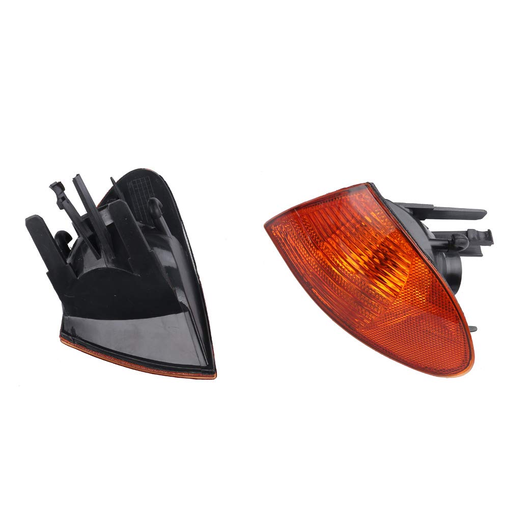 BMW 3 Series E46 (1999-2001) Sedan Front Parking Signal Indicator Corner Marker Light Lamps - Amber Pair (Part #63136902766, 63136902765) - Perfect for Night Driving & Enhanced Vehicle Visibility