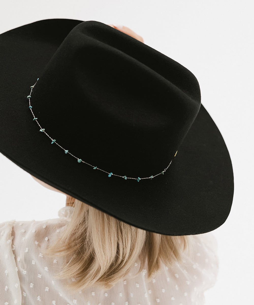 Turquoise Stone Hat Band for Cowboy Hats - Handmade Genuine Turquoise Beaded Hatband for Western Style & Country Fashion - Perfect for Rodeo, Music Festivals & Outdoor Events