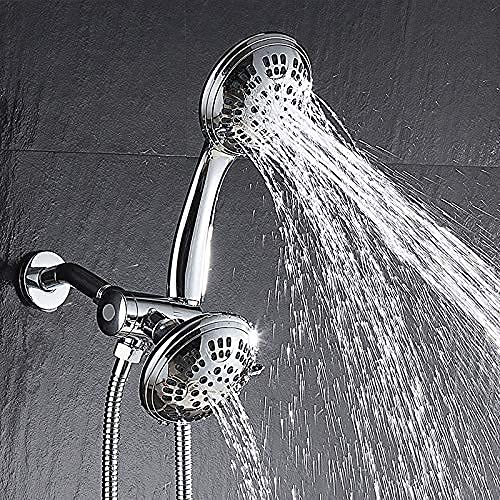 6-Function High Pressure Handheld Shower Head with ABS Spray Modes - Bathroom Shower Set for Rain/Massage/Jet Spray - Perfect for Small Bathrooms & Water Saving