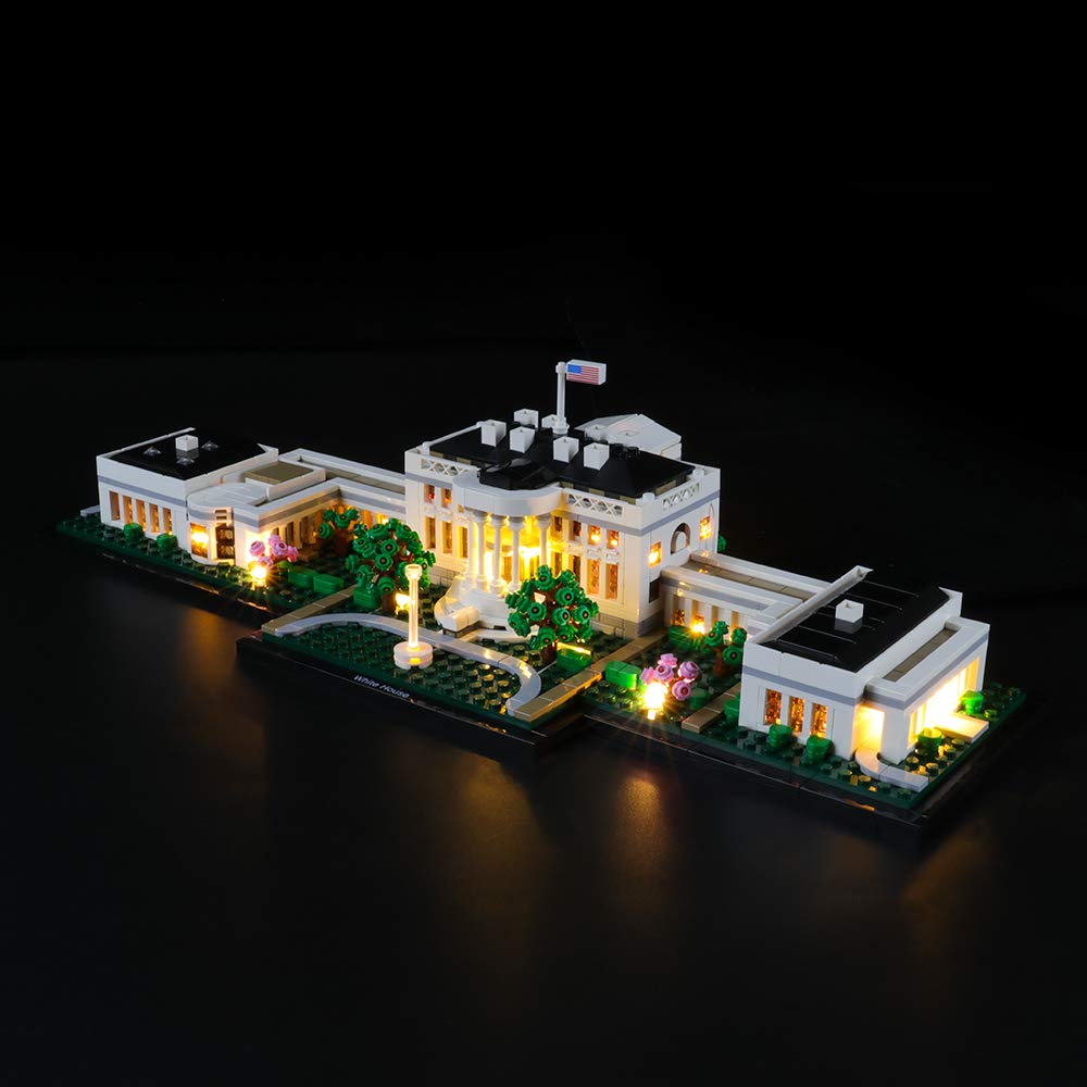 White House Architecture LED Light Building Block Set - Compatible with Lego 21054 Model (Light Kit Not Included) | Perfect for Home Decoration, Gift Ideas & STEM Education
