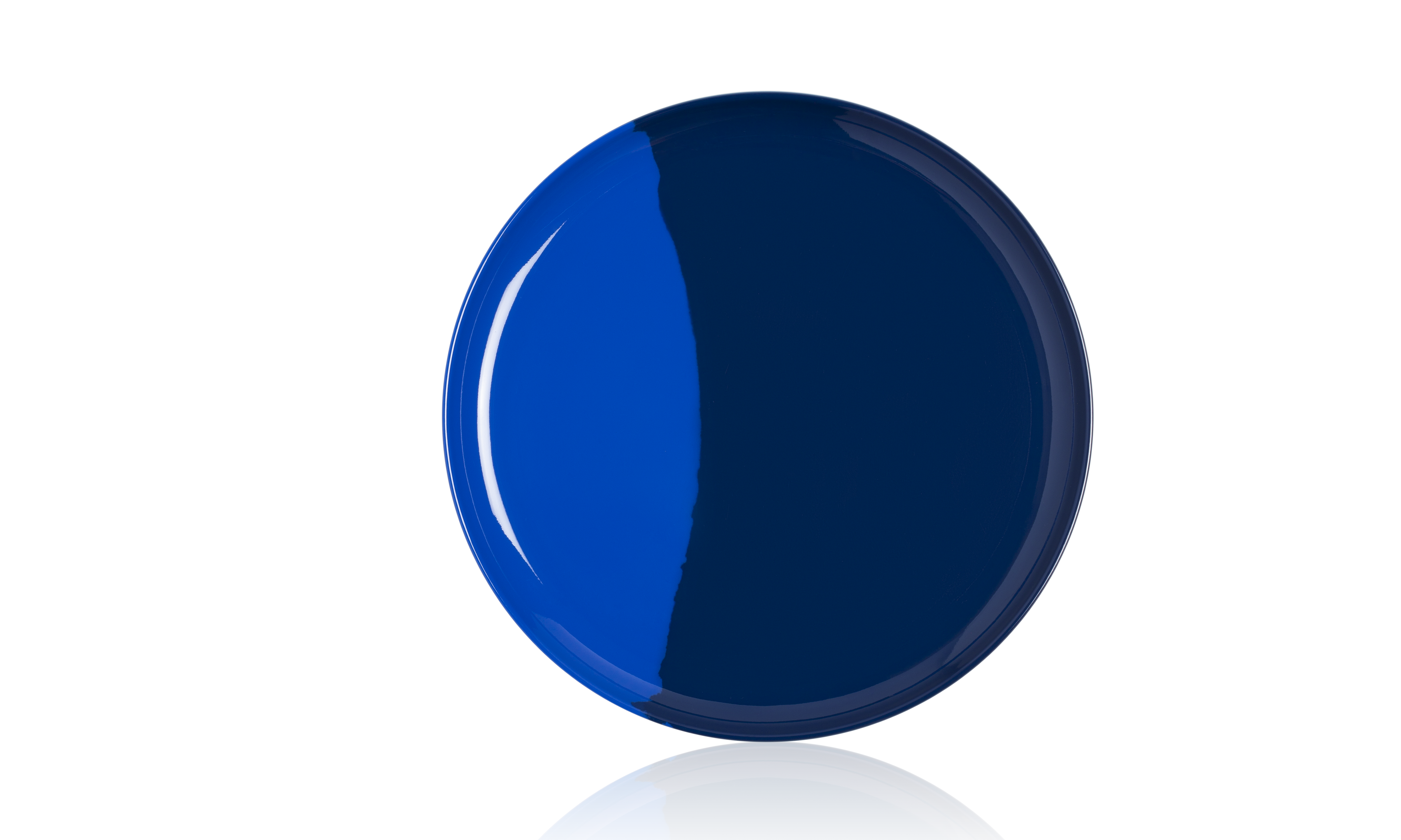 Premium 1/2 & 1/2 Melamine Salad and Dinner Plates Set of 4 - Cobalt Blue Exclusive Design by Thomas Fuchs Creative - Perfect for Outdoor Dining, Picnics, and Party Serving