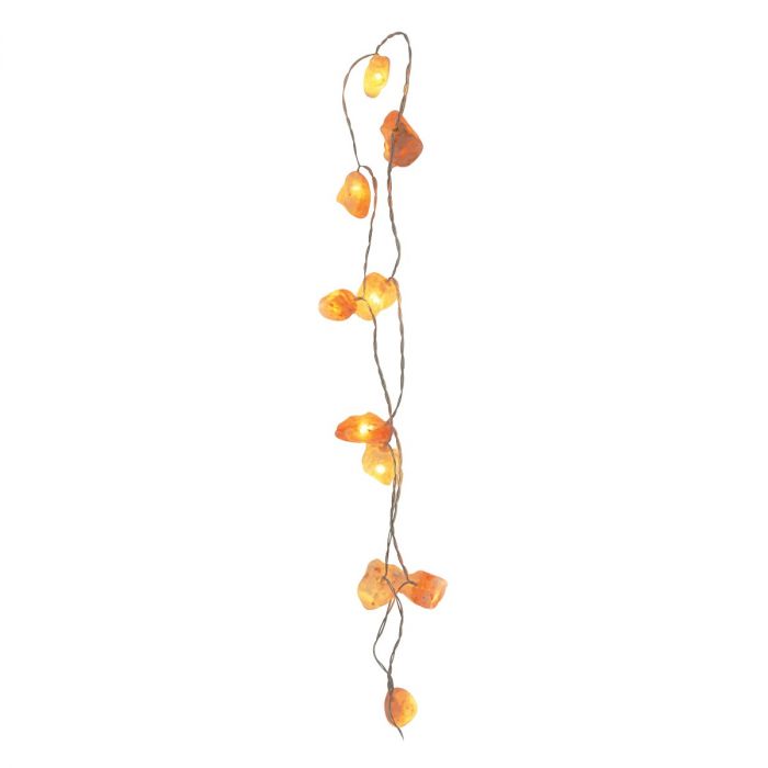 Himalayan Salt String Lights - 5.2ft Handmade Natural Salt Lamp with Warm White LED Bulbs for Home Decor, Bedroom, Yoga Studio, and Outdoor Ambiance