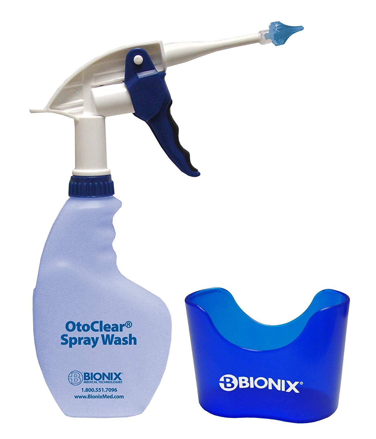 OtoClear Ear Wax Removal Spray Kit with 5 Wash Tips & 1 Basin - Safe & Effective Ear Cleaning Solution for Adults & Kids - Perfect for Home Use & Travel