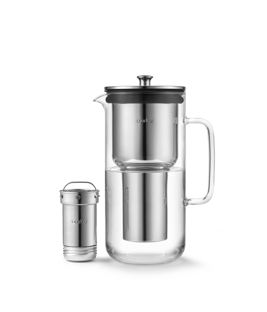 Aarke Premium Glass Water Filter Pitcher - BPA-Free, 10-Cup Capacity for Clean & Fresh Drinking Water at Home or Office