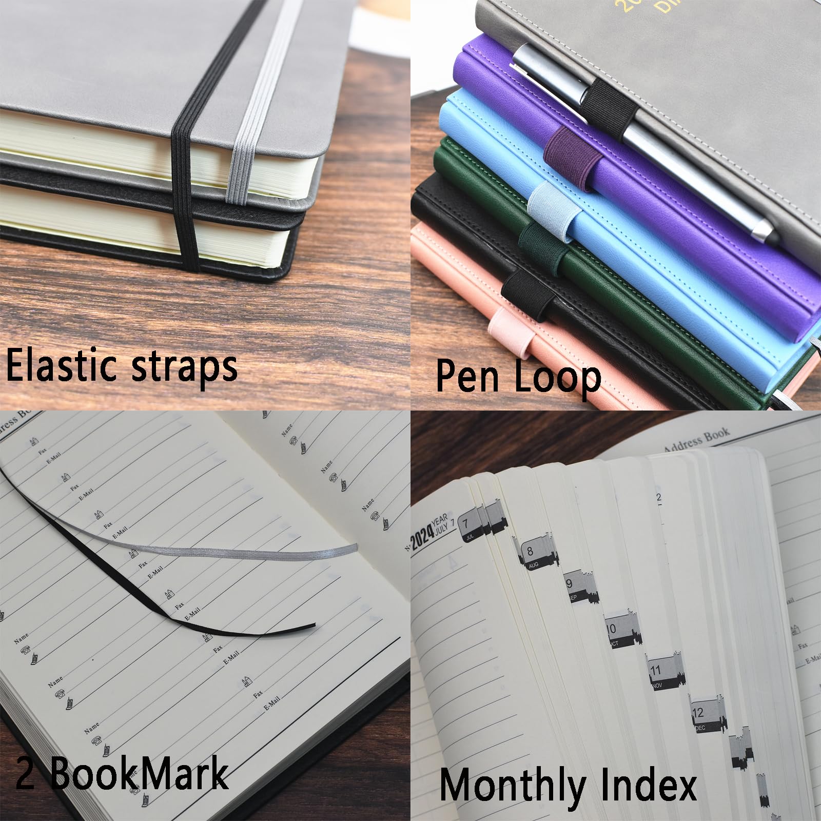2024-2025 Academic Planner - A5 Daily Diary with Monthly Tabs (July 2024 to June 2025) | Productivity Organizer with 2 Bookmarks, Pen Loop & Inner Pocket | 21×14.5cm Pink | Perfect for Students, Teachers & Professionals