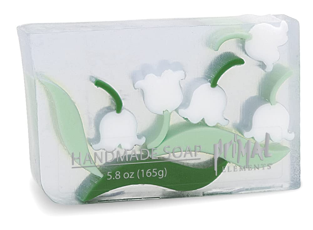 Primal Elements Lily of the Valley Scented Bar Soap - 6 oz Natural Handmade Soap for Sensitive Skin | Moisturizing Bath & Shower Soap with Shea Butter - Perfect for Daily Use, Gift Sets & Spa Days